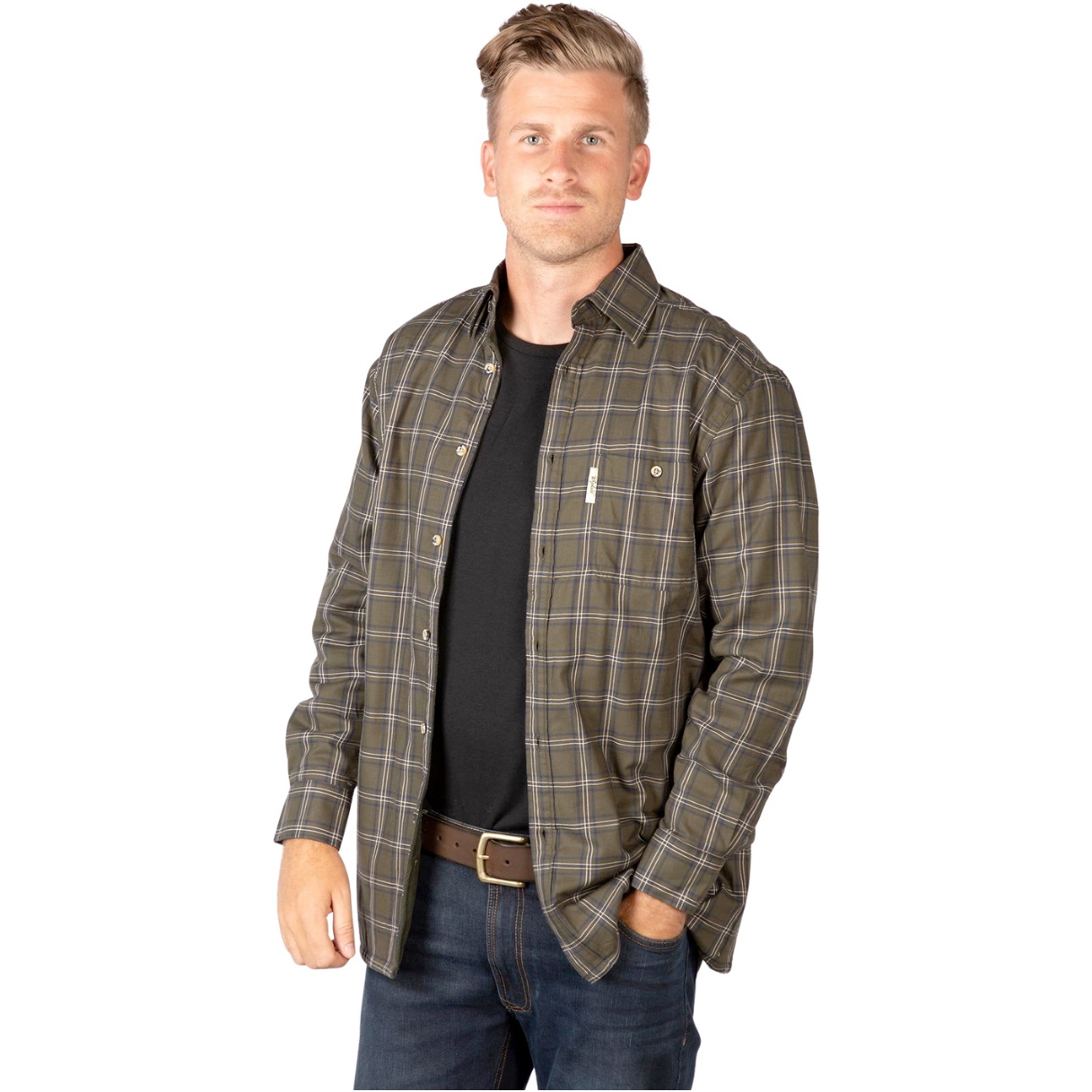 2025 Rydale Mens Fleece Lined Shirt 412891 - Dark Olive